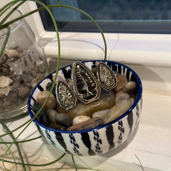 House of Harlow 1960 Triple Arrowhead & Pave Crystal Statement Ring Black Silver - Picture 13 of 16